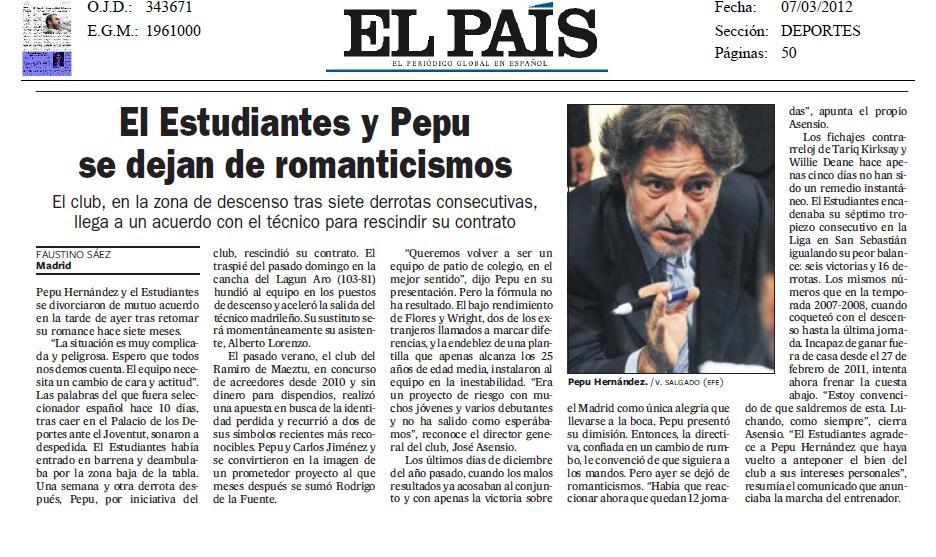 Revista Prensa Miércoles Especial Salida Pepu Hernández
