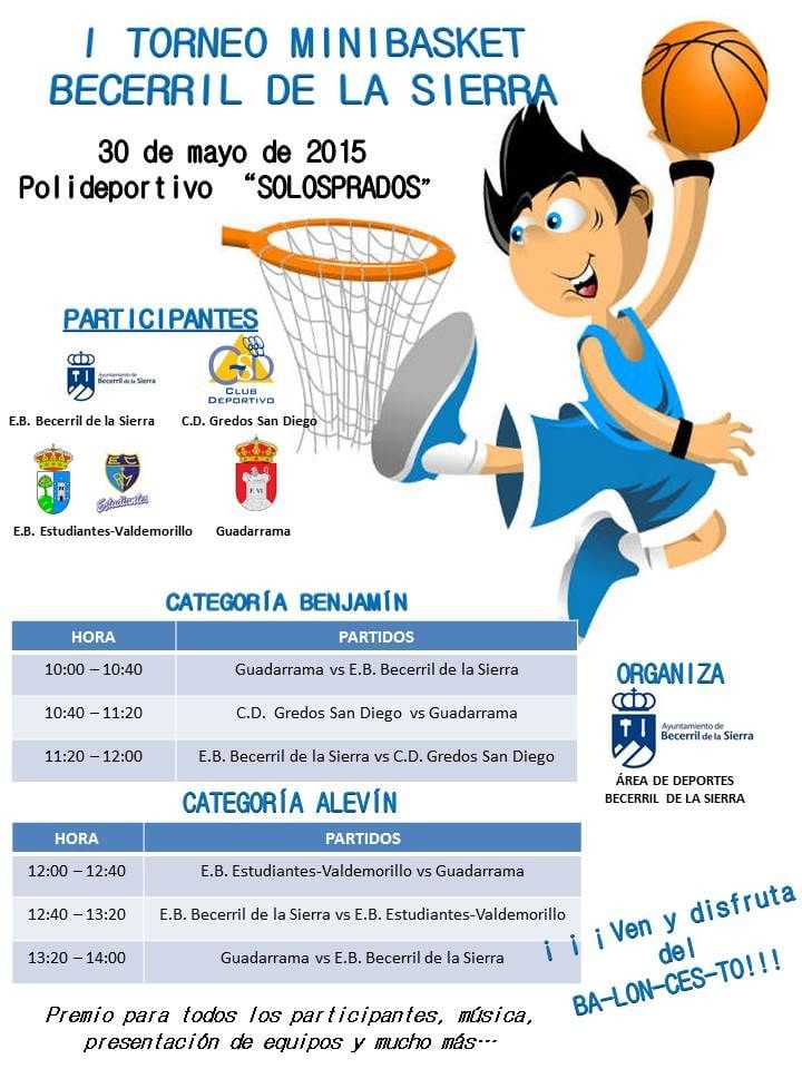 La Escuela de Baloncesto Estudiantes- Valdemorillo jugará el torneo de Becerril