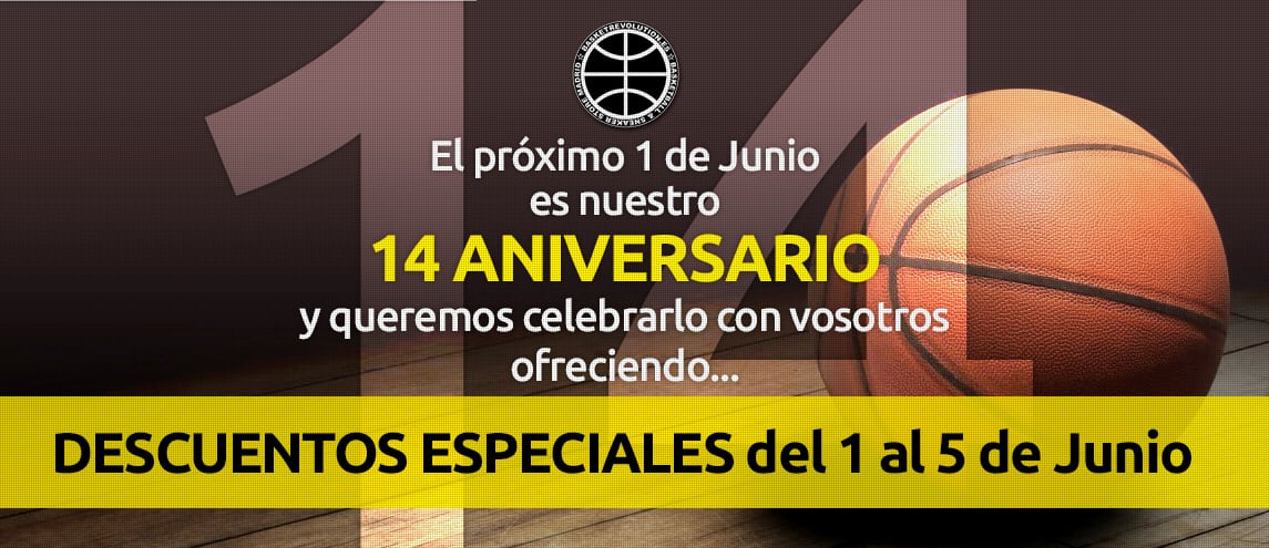 Descuentos especiales en la tienda Basket Revolution Magariños por su 14º aniversario del 1 al 5 de junio