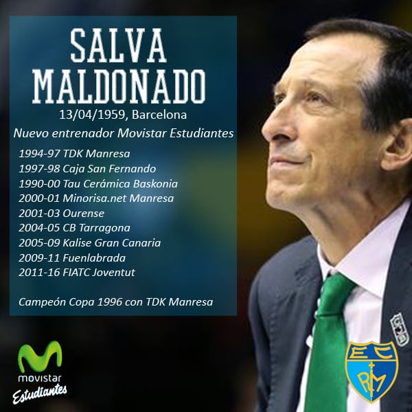 Salva Maldonado, nuevo entrenador de Movistar Estudiantes