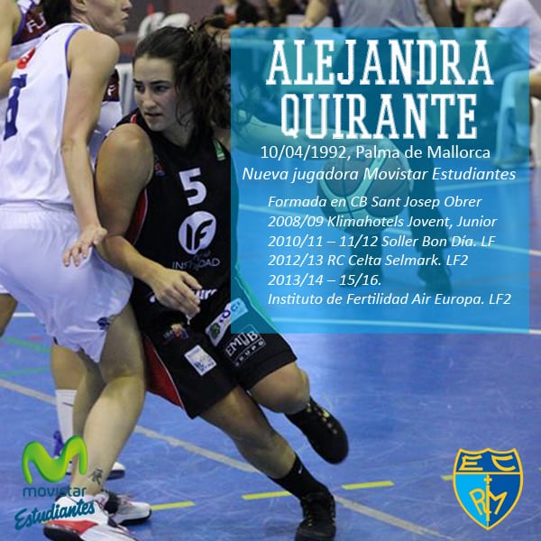 Alejandra Quirante, nueva directora de juego para Movistar Estudiantes en LF2