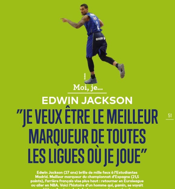 Edwin Jackson, protagonista en la revista francesa «Basket»