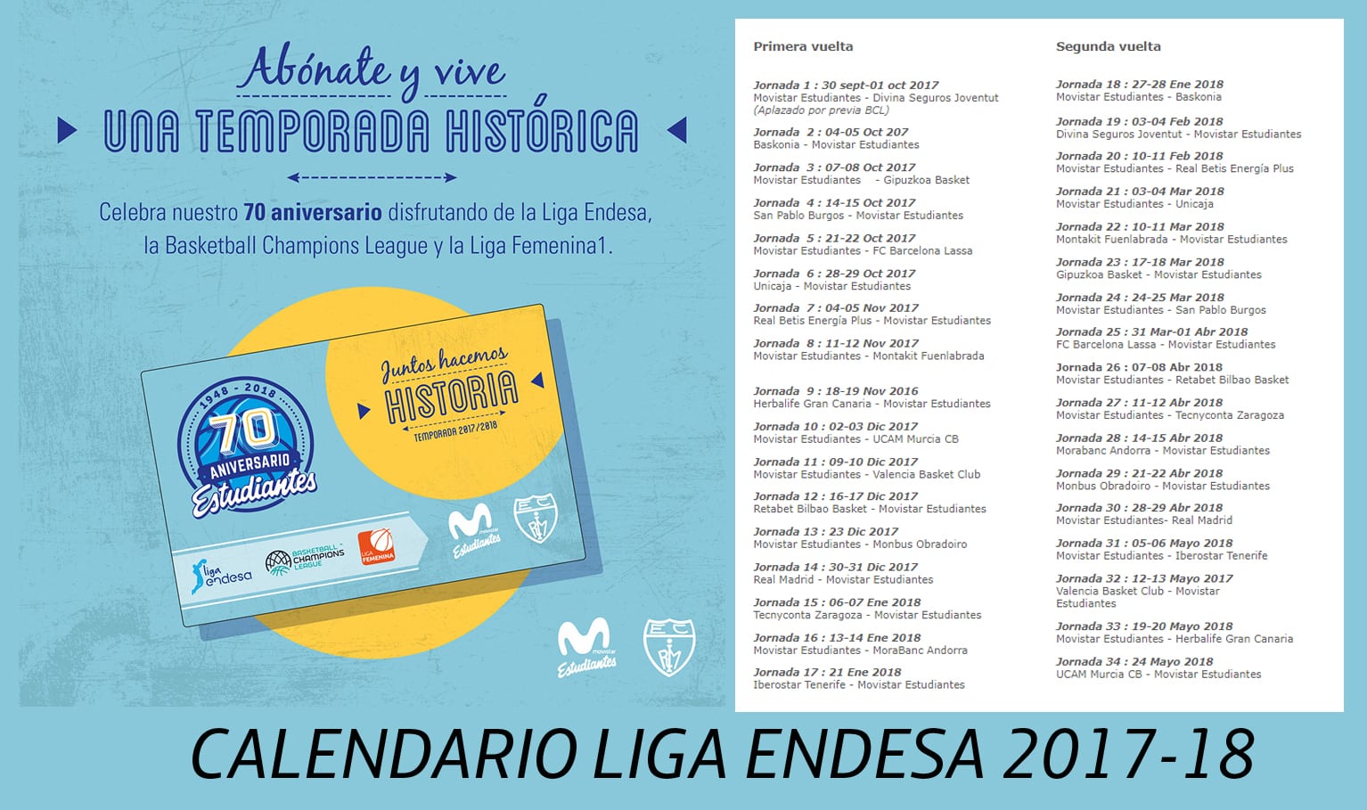 Calendario Liga Endesa 2017-18
