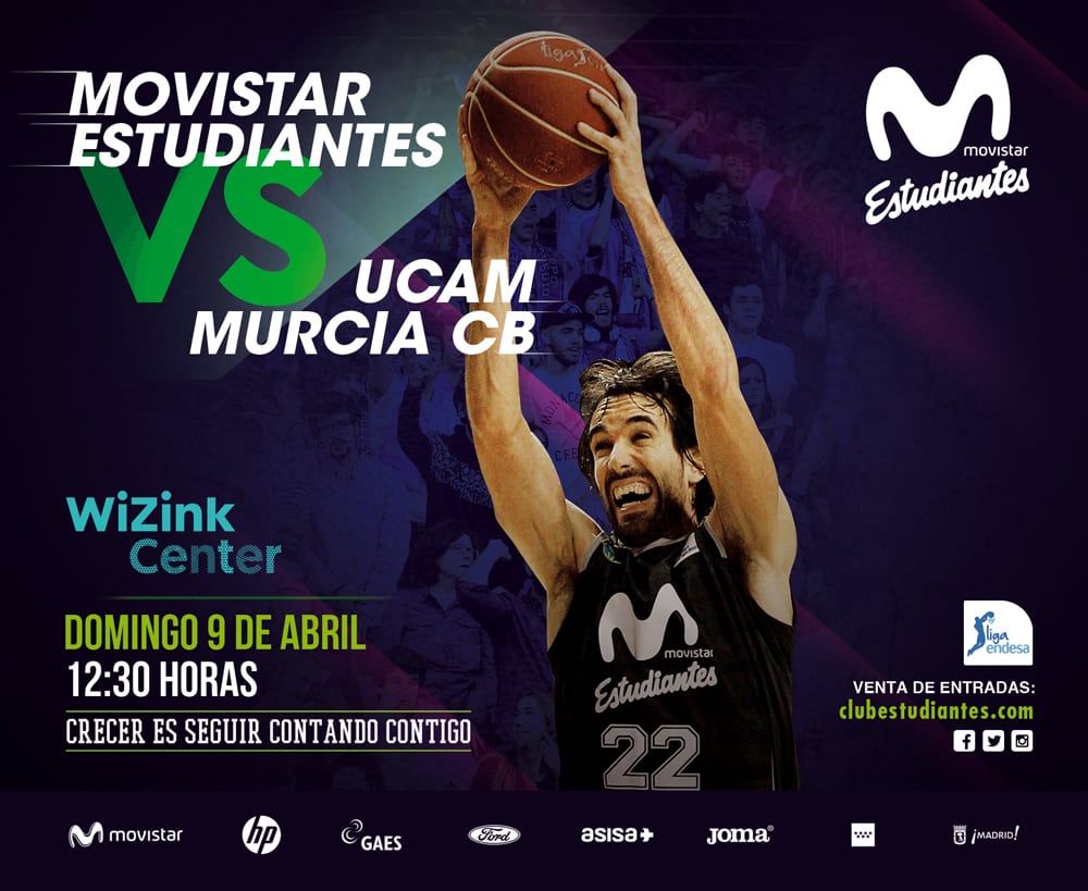 Movistar Estudiantes- UCAM Murcia desde 10 euros. Descuento 20% abonados en compra anticipada