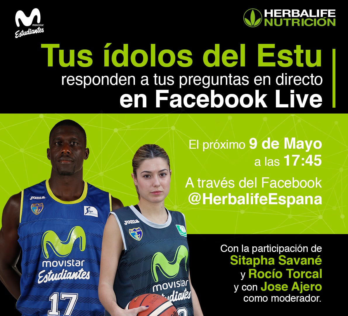 Herbalife presenta el Facebook Live con Sitapha Savane y Rocío Torcal el martes 9 a las 17:45h