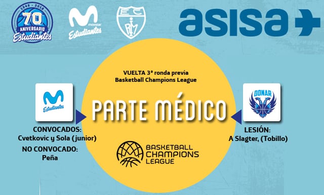 Asisa ofrece el parte médico y novedades del Movistar Estudiantes- Donar