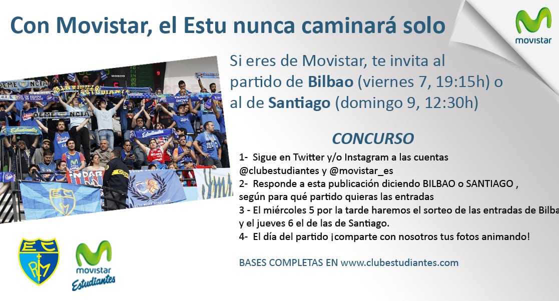 Con Movistar el Estu nunca caminará solo: te invita al partido de Bilbao o al de Santiago ¡participa en el concurso!