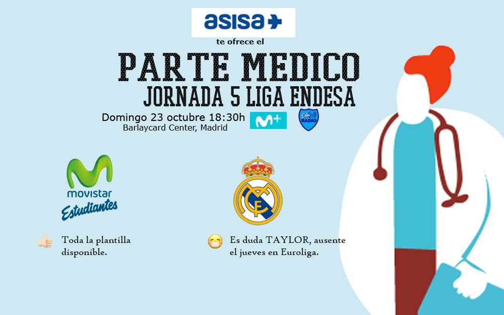 Asisa ofrece el parte médico del Movistar Estudiantes- Real Madrid CF