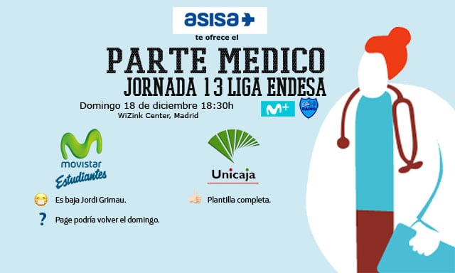 Asisa ofrece el parte médico del Movistar Estudiantes- Unicaja