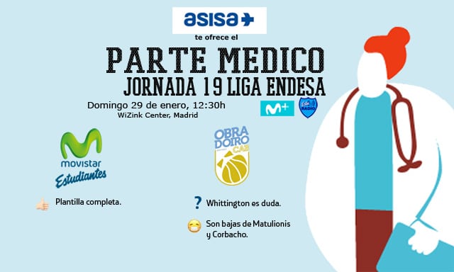 Asisa ofrece el parte médico del Movistar Estudiantes- Rio Natura Monbus Obradoiro