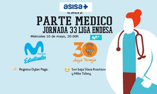 Asisa ofrece el parte médico del Movistar Estudiantes- Valencia Basket: vuelve Page