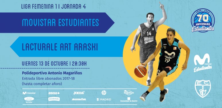 Puente de baloncesto en Madrid con las «women in black» (Movistar Estudiantes vs Lacturale Art Araski, viernes 13, 20:30h, Magariños. Canal FEB)