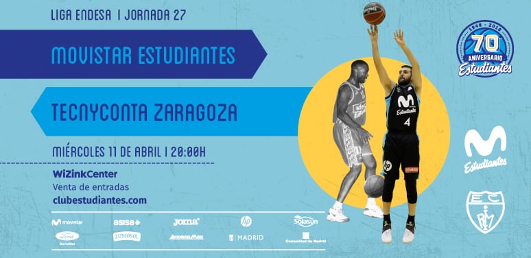 Entradas Movistar Estudiantes – Tecnyconta Zaragoza, miércoles 11 abril, 20h.
