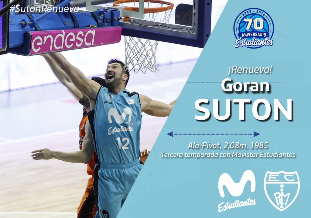 Goran Suton, tercera temporada en Movistar Estudiantes