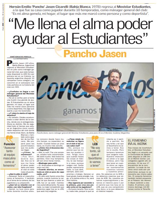 Pancho Jasen, en AS