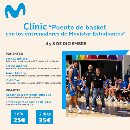 Clínic Movistar “Puente de basket con los entrenadores de Movistar Estudiantes”.