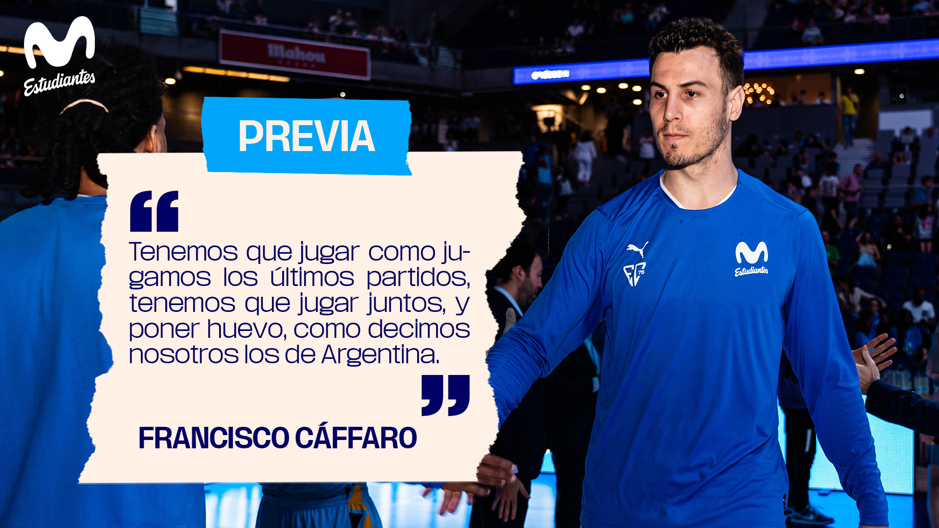 Francisco Cáffaro: «Tenemos que jugar como jugamos los últimos partidos, juntos y poner huevo, como decimos en Argentina»