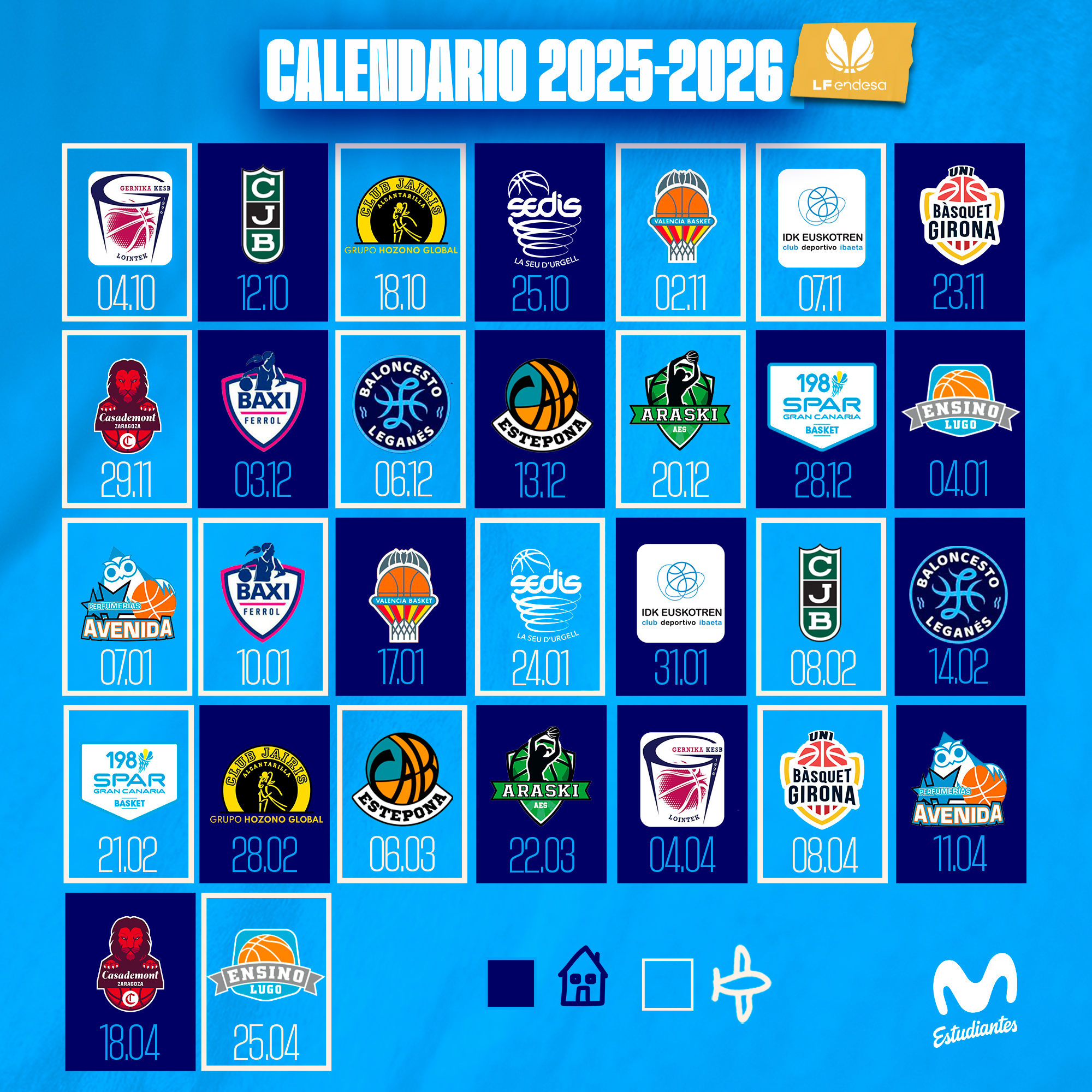 Calendario LF Endesa 25-26