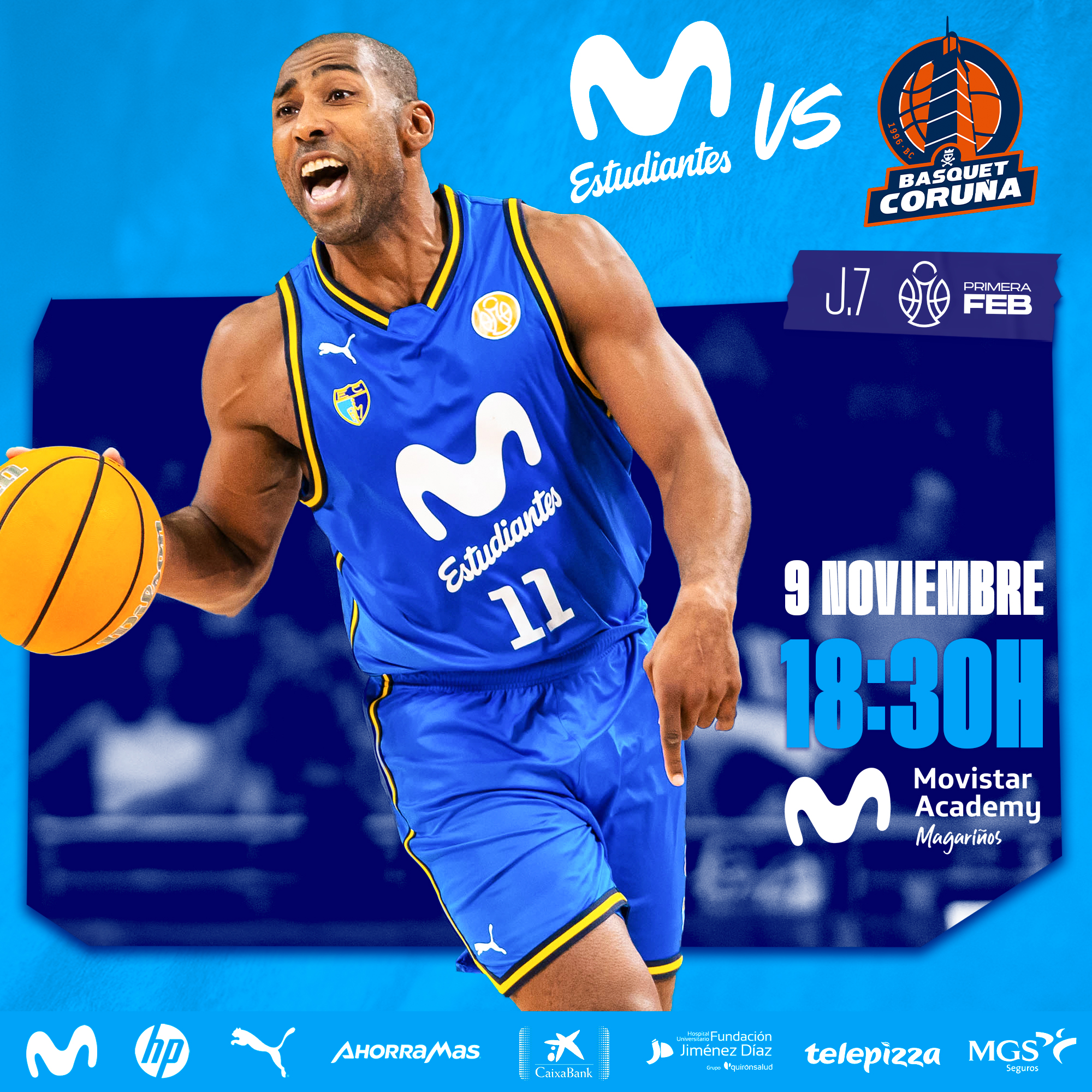 Primera FEB J7: partido de gran nivel en Movistar Academy Magariños (9 noviembre, 18:30h)