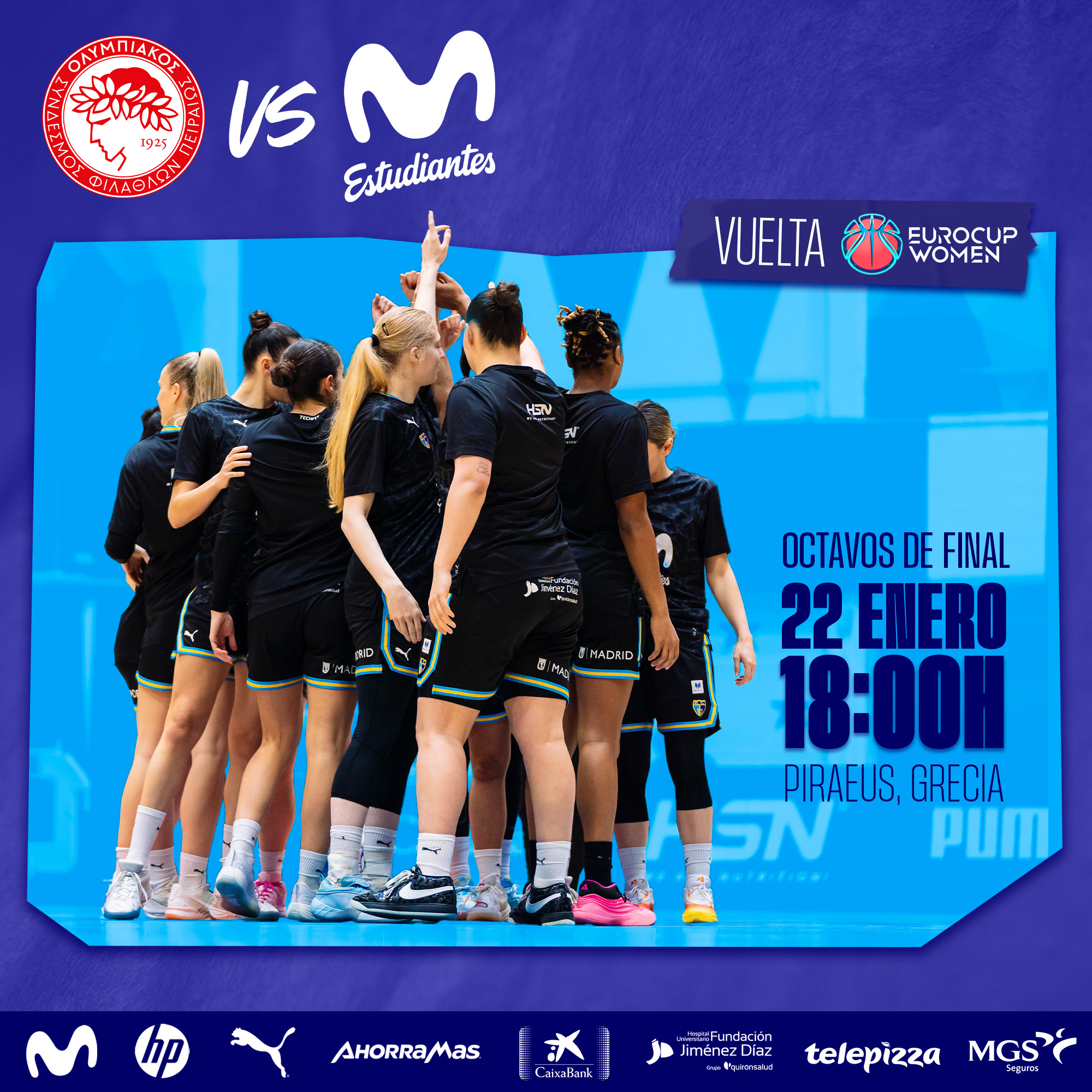 EuroCup Women vuelta octavos: a luchar por pasar a cuartos en Grecia (22 enero, 18:00h)