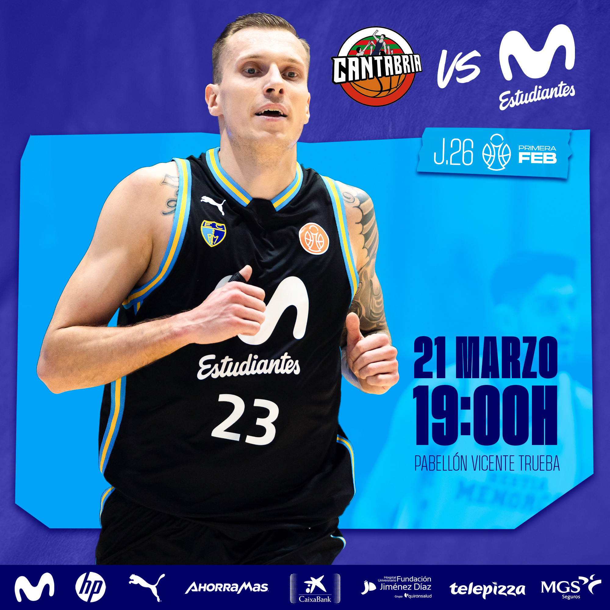 Primera FEB J26: viaje a Cantabria tras la victoria en casa  (21 marzo, 19:00h)