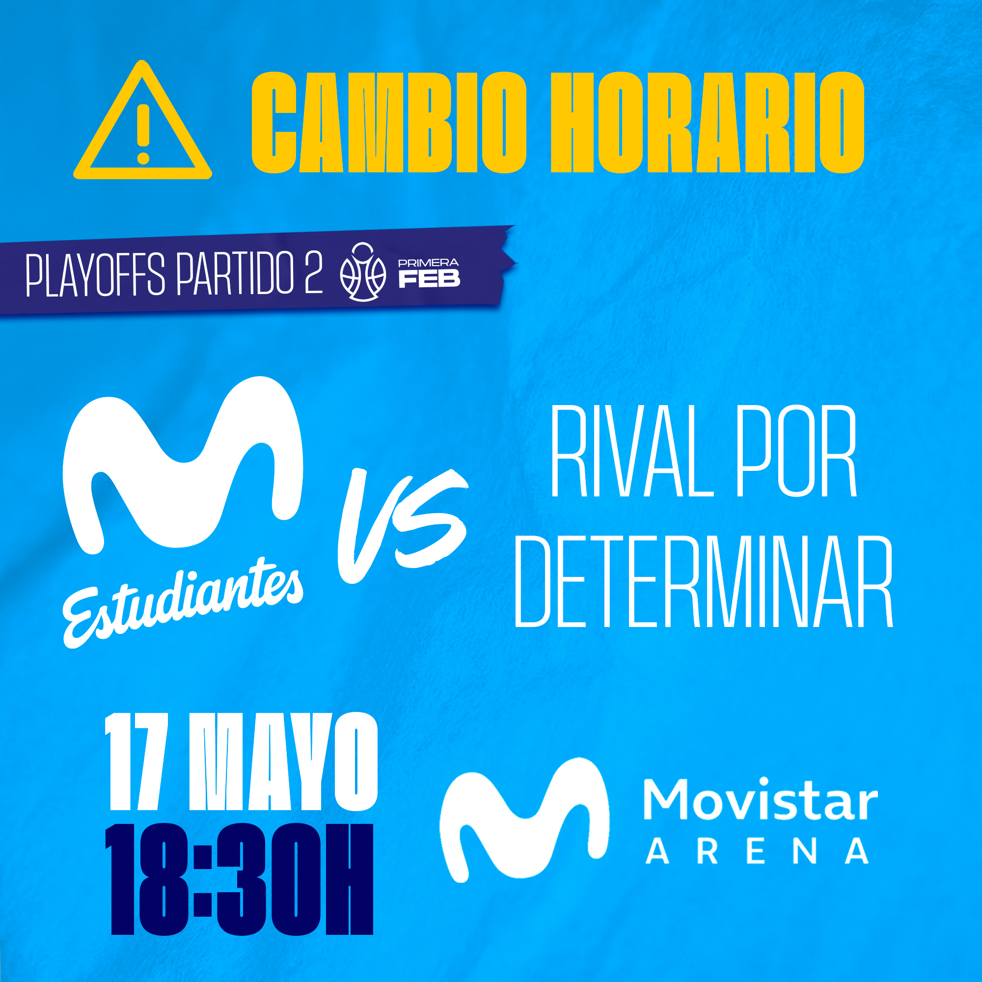 Cambio horario partido 2 playoffs Primera FEB 2026