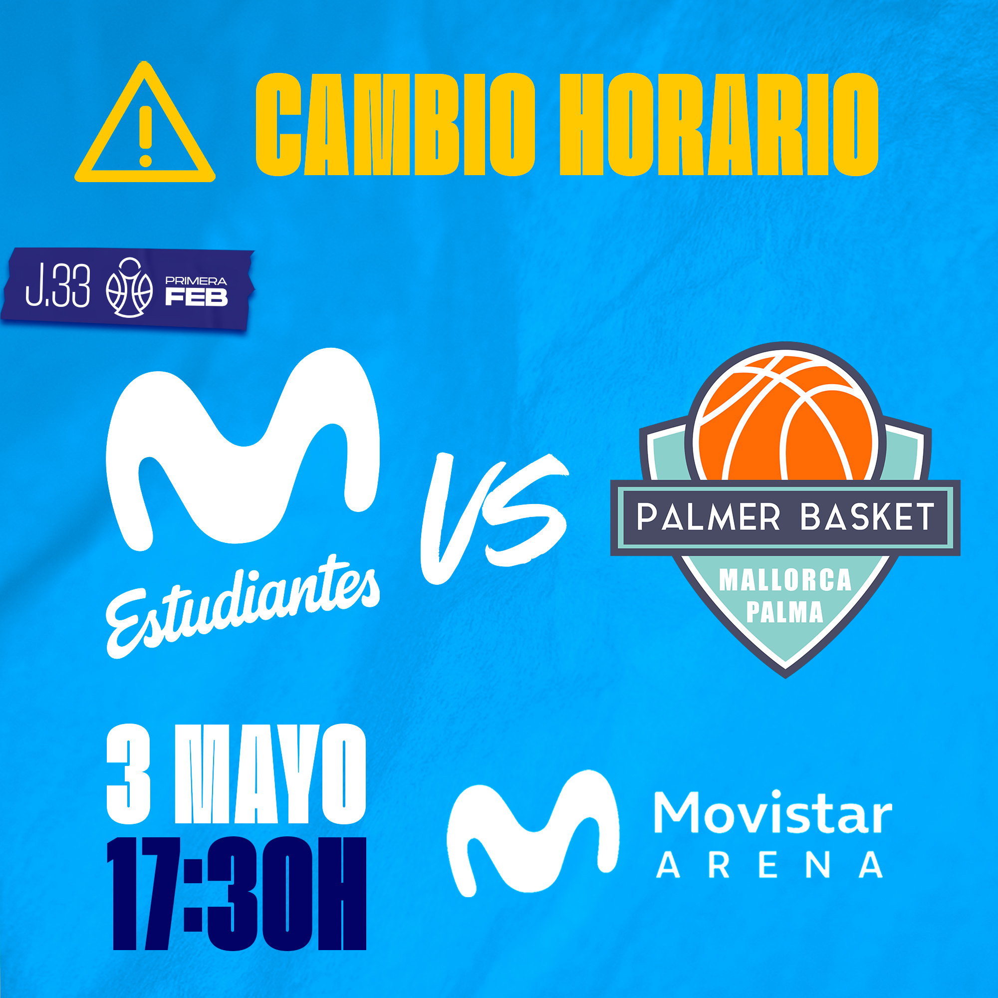 Cambio horario partido jornada 33 Primera FEB