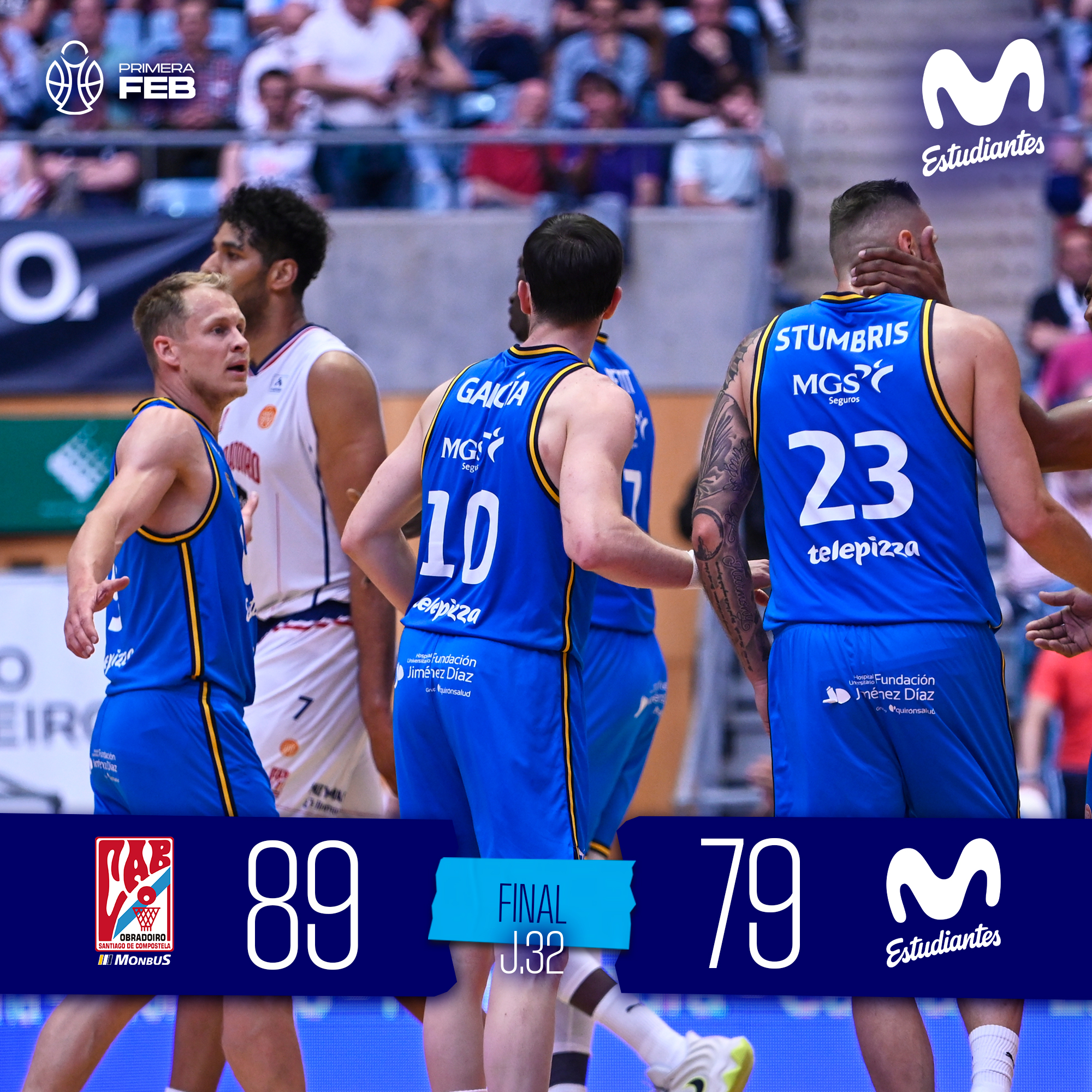 Primera FEB J32: se nos escapa el partido en el último cuarto en Santiago (89-79)