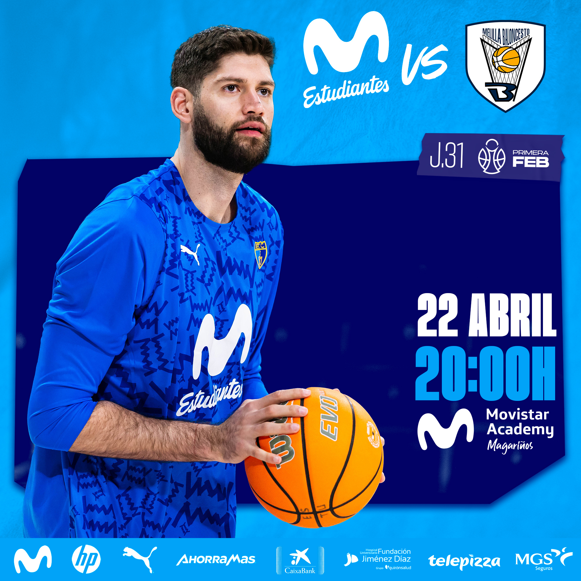Primera FEB J31: vuelta a Movistar Academy Magariños para seguir la racha positiva (22 abril, 20:00h)