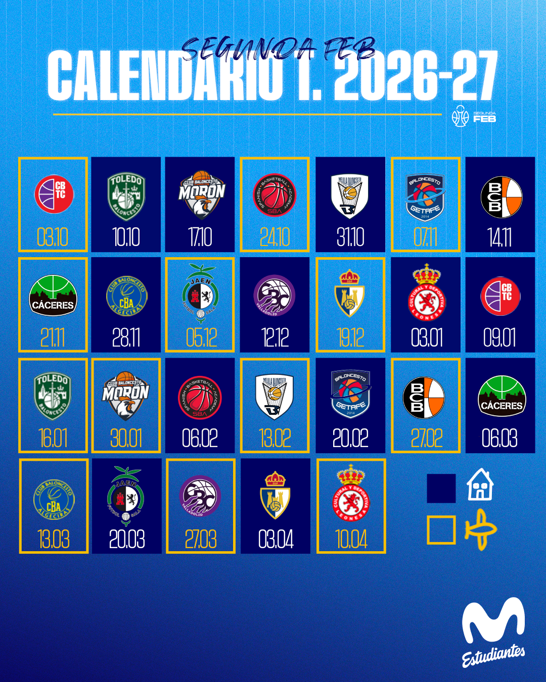 Calendario Segunda FEB temporada 2026-2027